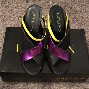 Black Purple and Yellow Wedges